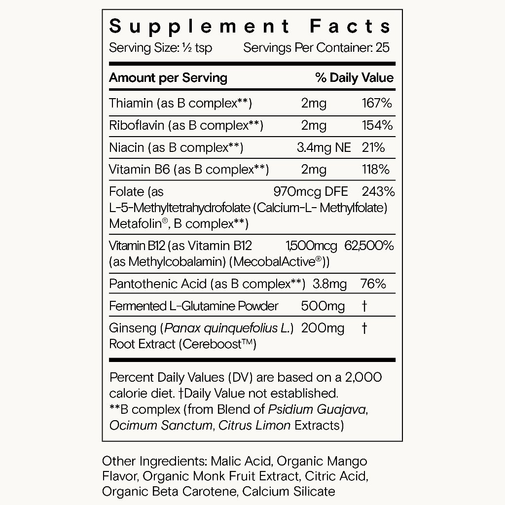 Moon Juice Ting Mango Vitamin B Complex + Ginseng Supplement